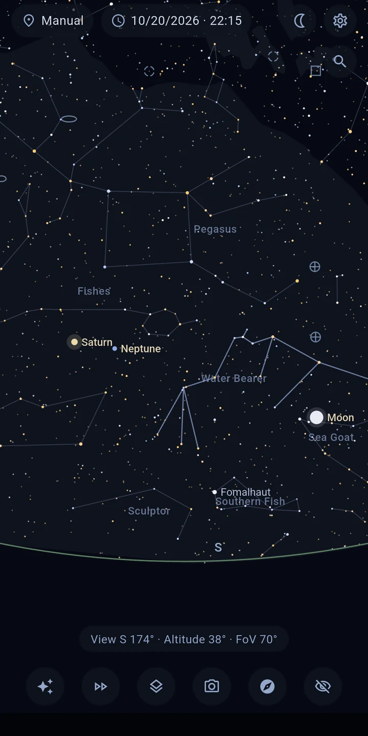 The sky follows your movement