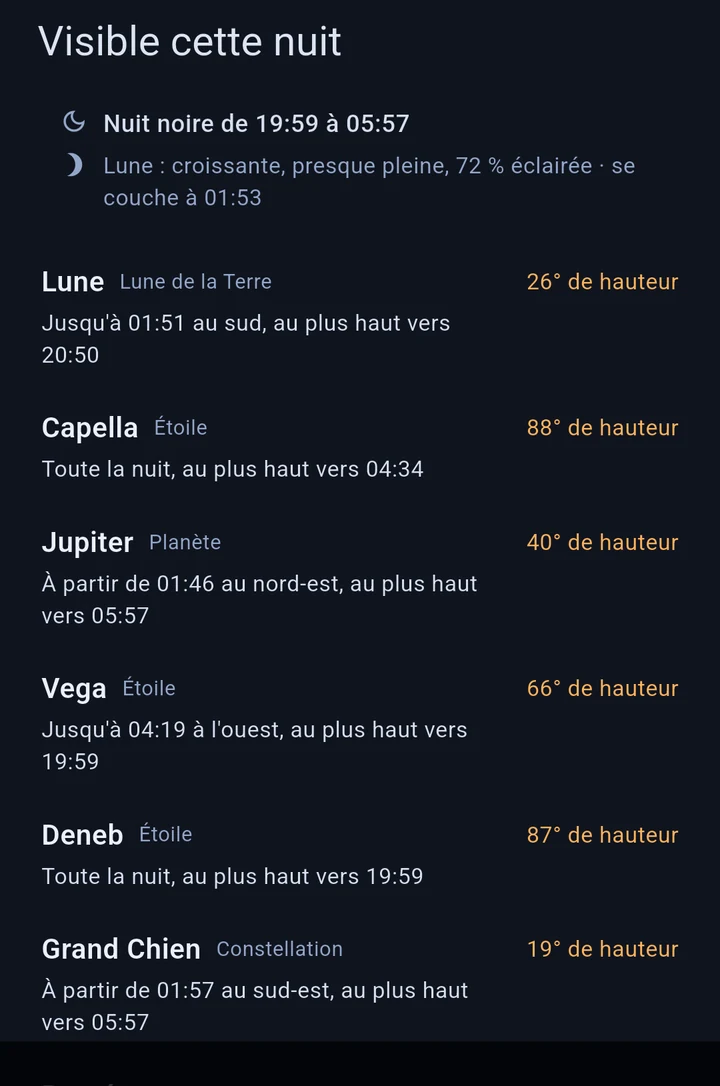 Visible cette nuit
